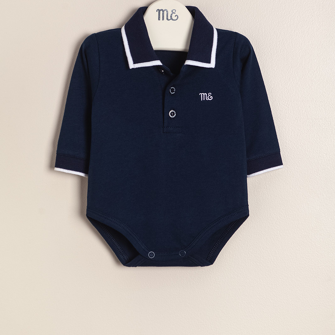 Paul Cotton polo bodysuit with knitted collar and cuffs 1