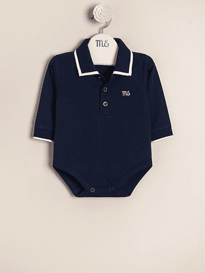 Paul Cotton polo bodysuit with knitted collar and cuffs