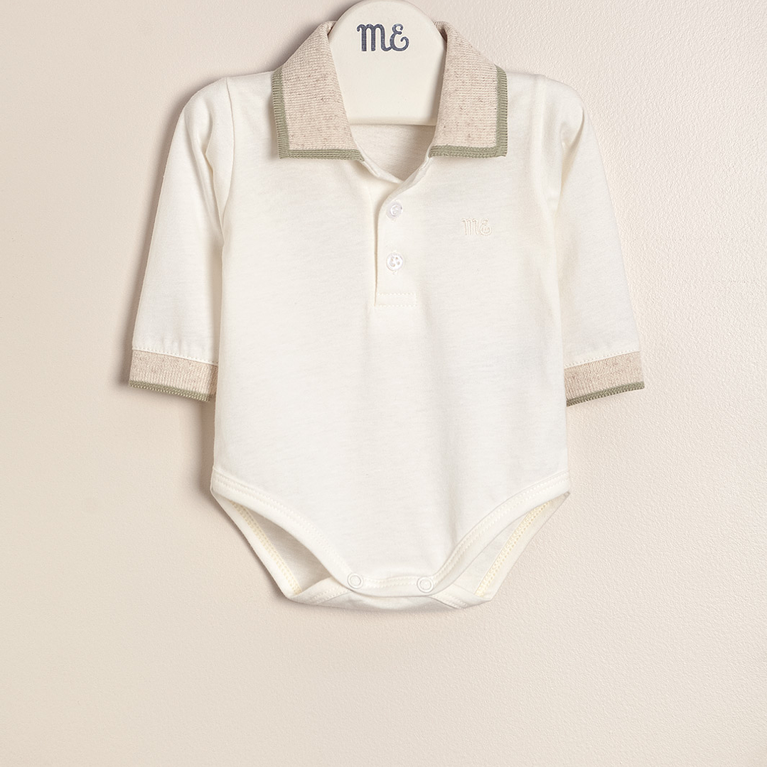 Paul Cotton polo bodysuit with knitted collar and cuffs 1