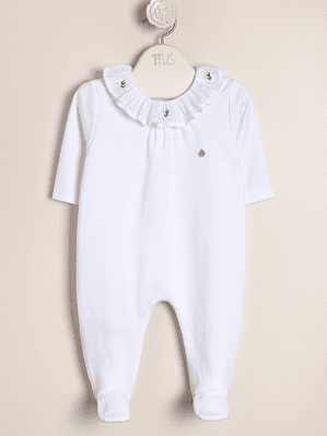 Donna Peruvian pima romper with embroidered collar