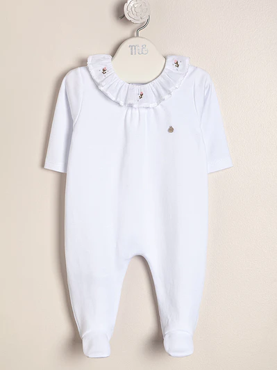 Donna Peruvian pima romper with embroidered collar