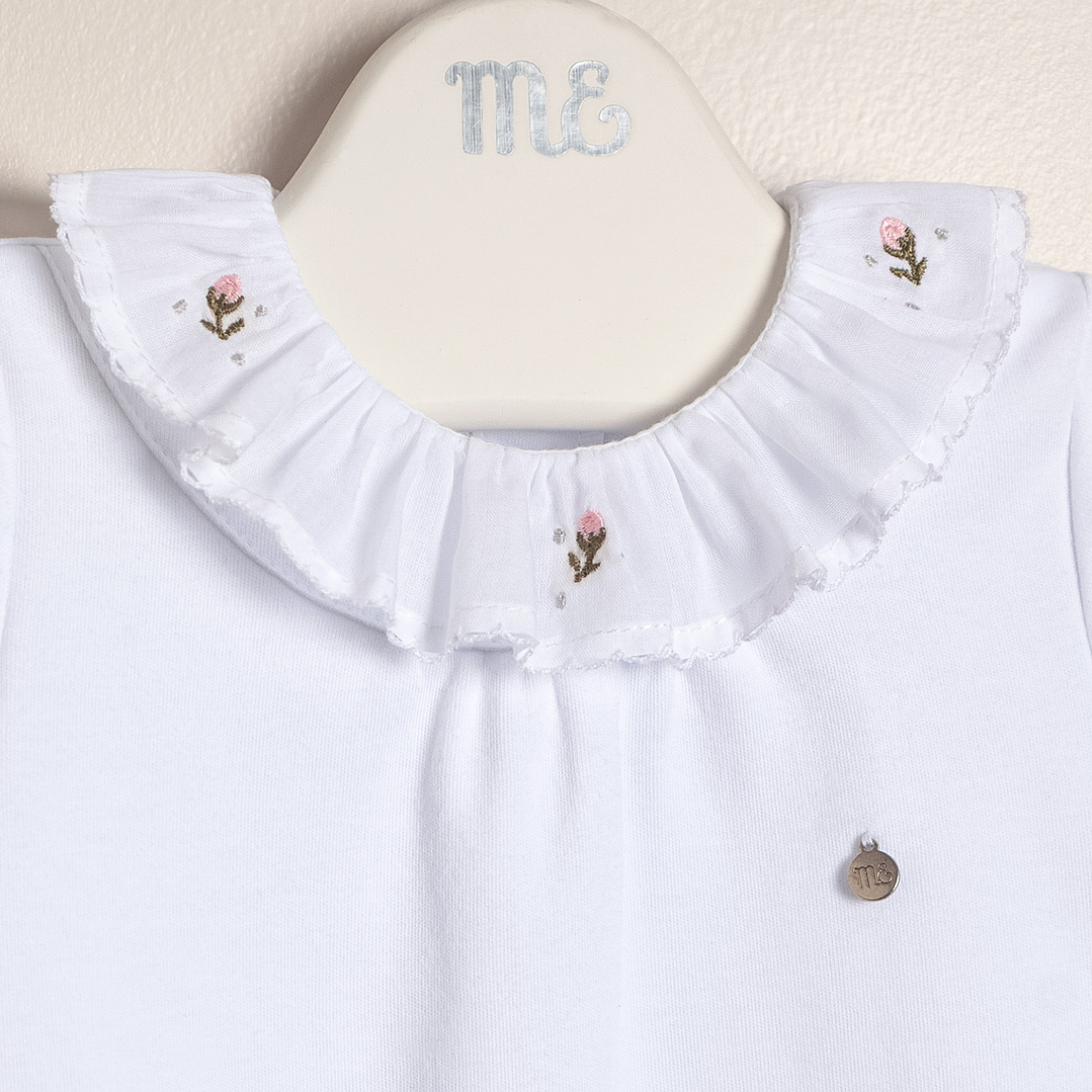 Donna Peruvian pima romper with embroidered collar 3