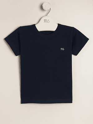Cotton T shirt with round neckline and logo
