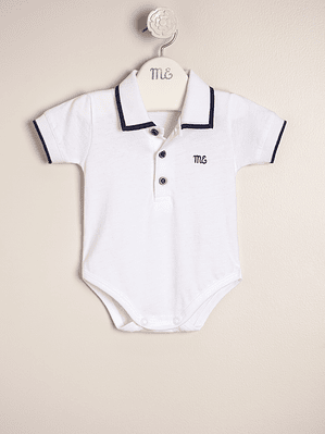 Giorgio Bodysuit Cotton Jersey with Knitted Collar and Cuffs