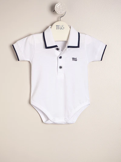 Giorgio Bodysuit Cotton Jersey with Knitted Collar and Cuffs
