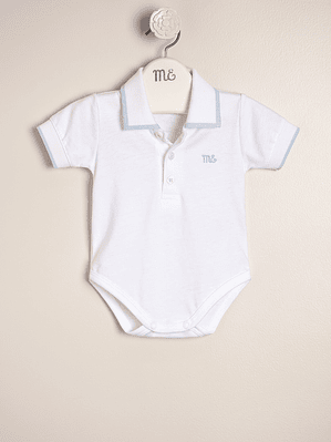 Giorgio Bodysuit Cotton Jersey with Knitted Collar and Cuffs