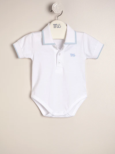Giorgio Bodysuit Cotton Jersey with Knitted Collar and Cuffs