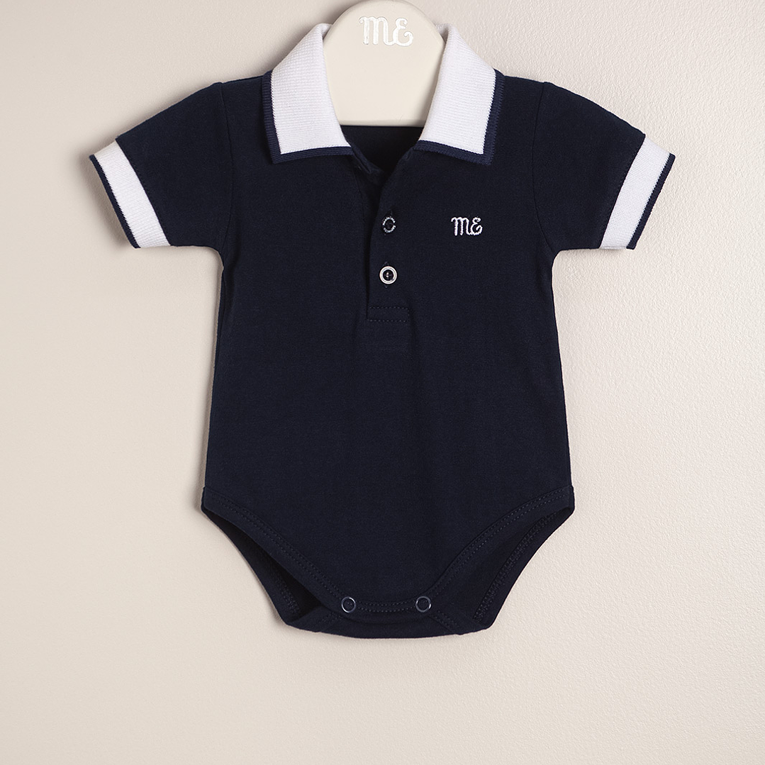 Giorgio Bodysuit Cotton Jersey with Knitted Collar and Cuffs 1