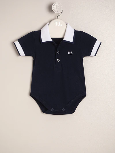 Giorgio Bodysuit Cotton Jersey with Knitted Collar and Cuffs