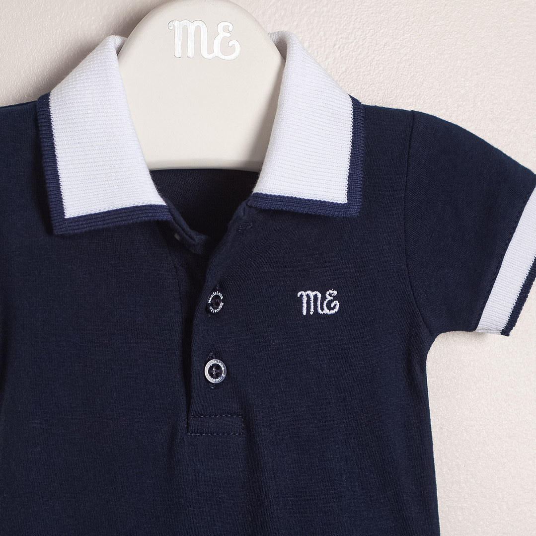 Giorgio Bodysuit Cotton Jersey with Knitted Collar and Cuffs 2