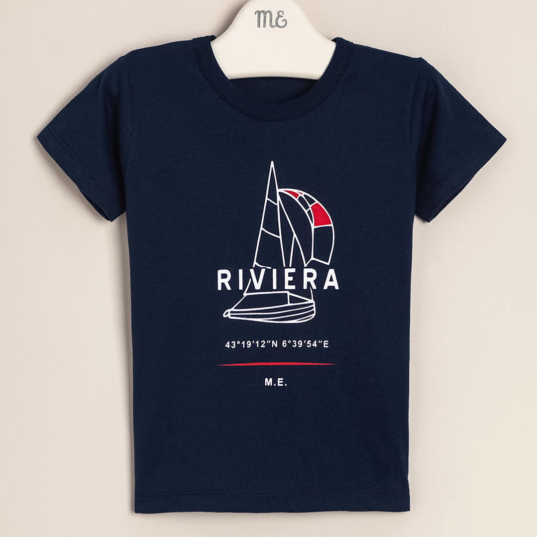 TopRiviera nautical print cotton T shirt 1