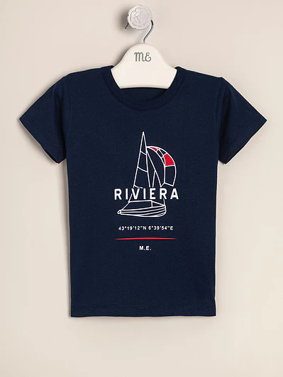 TopRiviera nautical print cotton T shirt