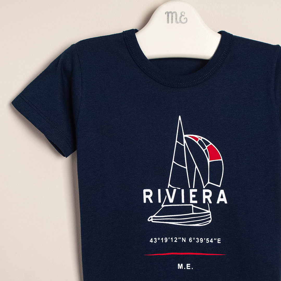 TopRiviera nautical print cotton T shirt 2