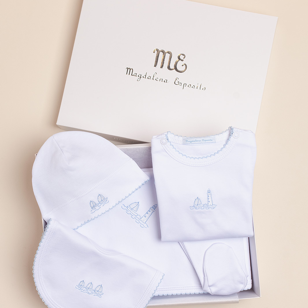 Ajuar: Bodysuit Bloomer Blanket Bib Hat Embroidered PIMA Peruano 2