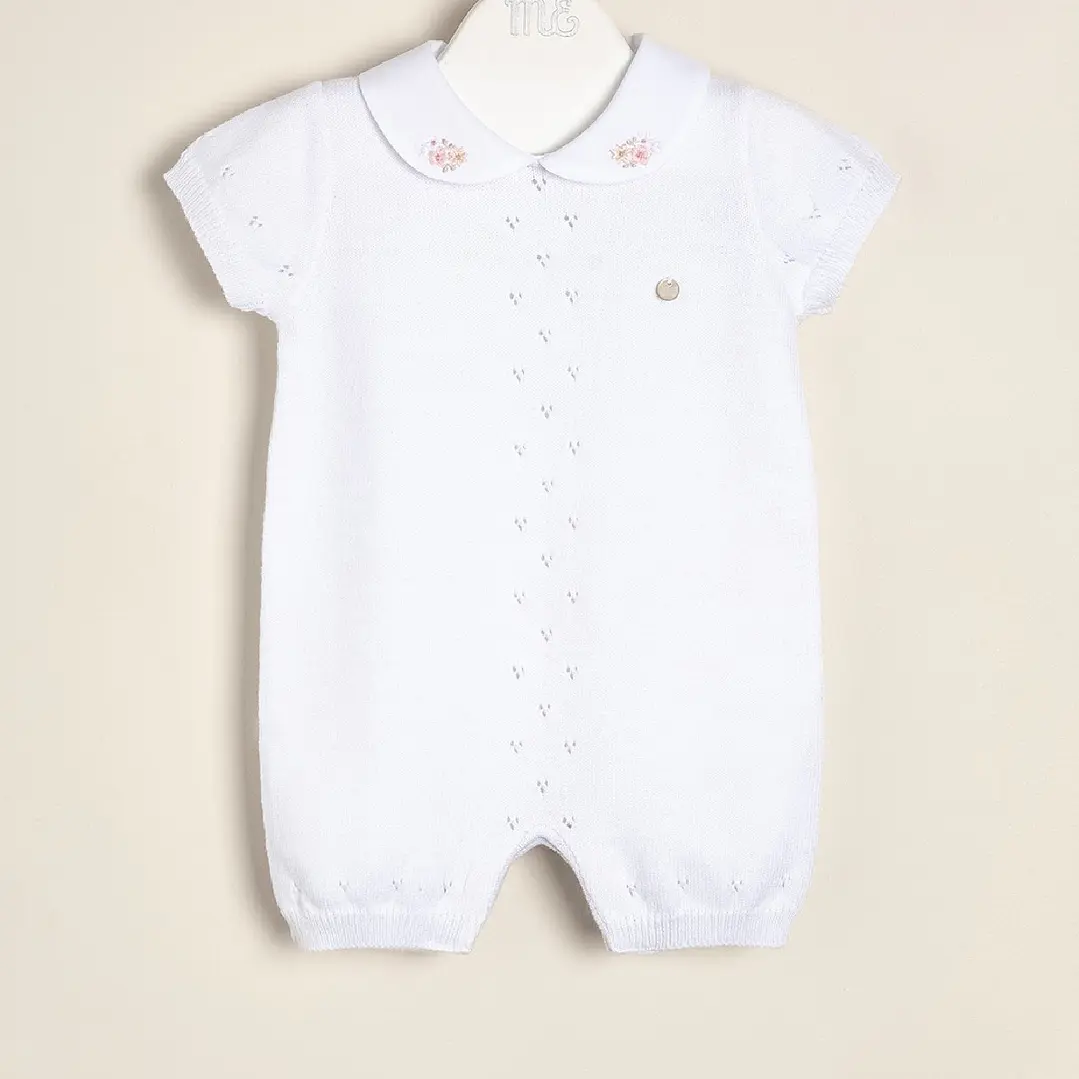 Knitted Bodysuit with embroidered flowers  1