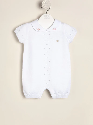 Knitted Bodysuit with embroidered flowers 