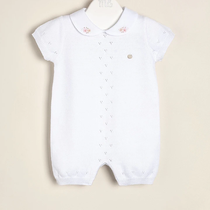 Knitted Bodysuit with embroidered flowers  1