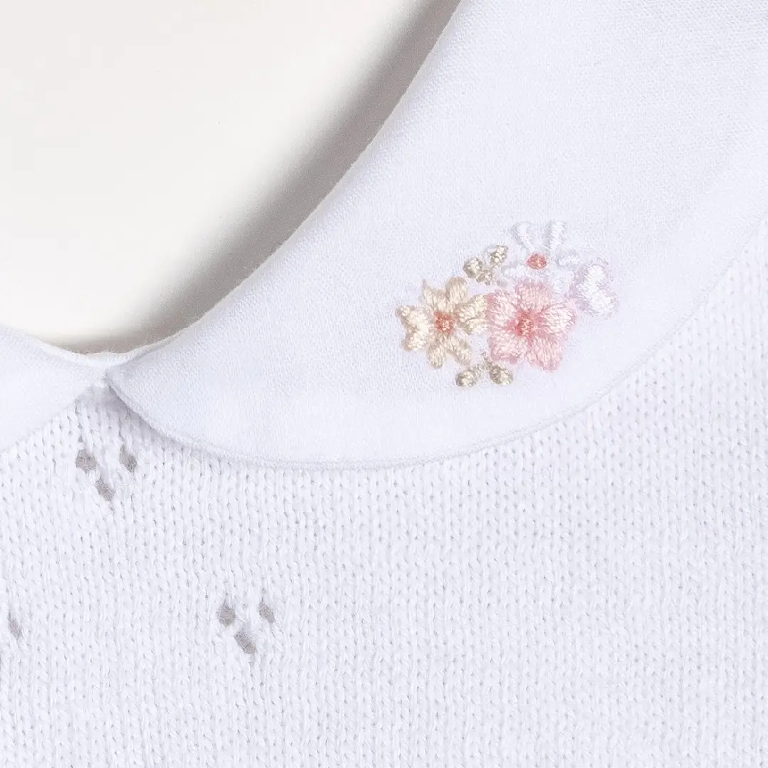 Knitted Bodysuit with embroidered flowers  2