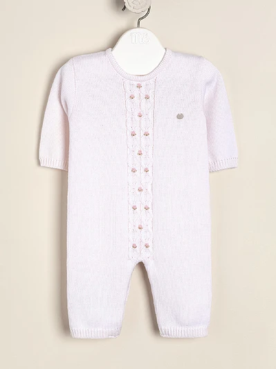 Bodysuit Knitted Pink Embroidered flowers 