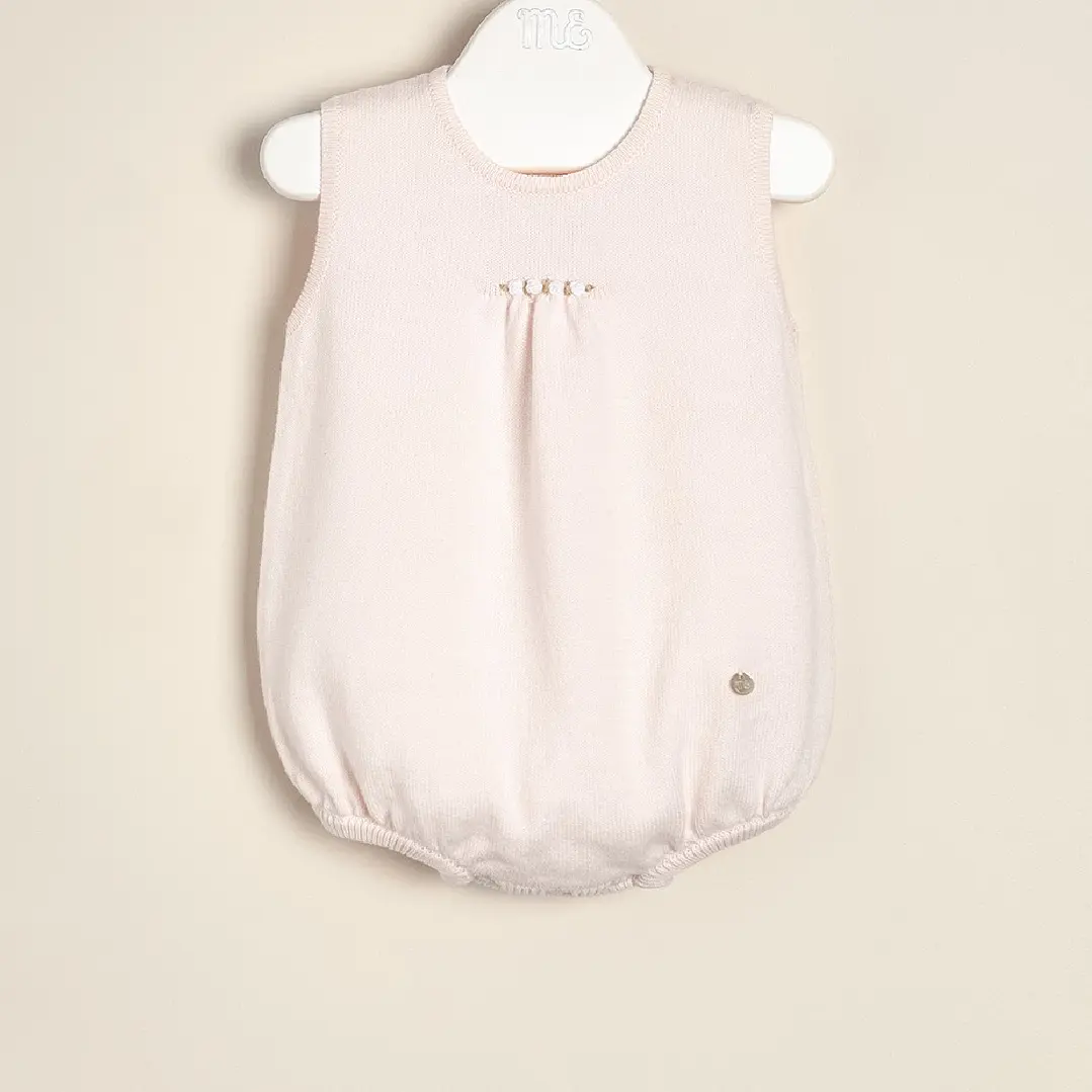 Sleevless Bodysuit Pink Embroidered Roses  1