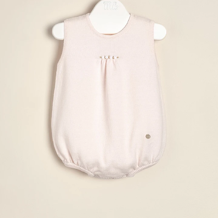 Sleevless Bodysuit Pink Embroidered Roses  1