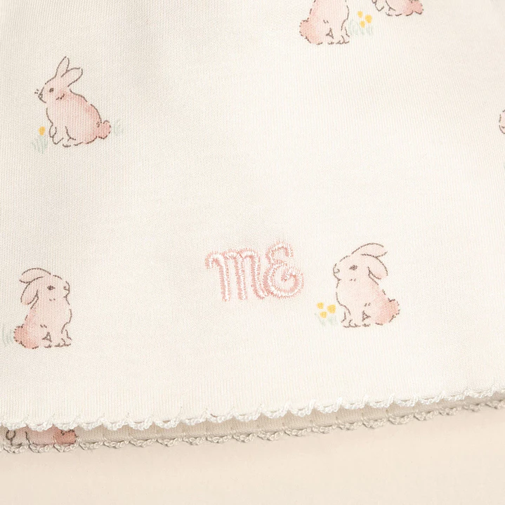 Beanie Hat Beige Pink Rabbits  2