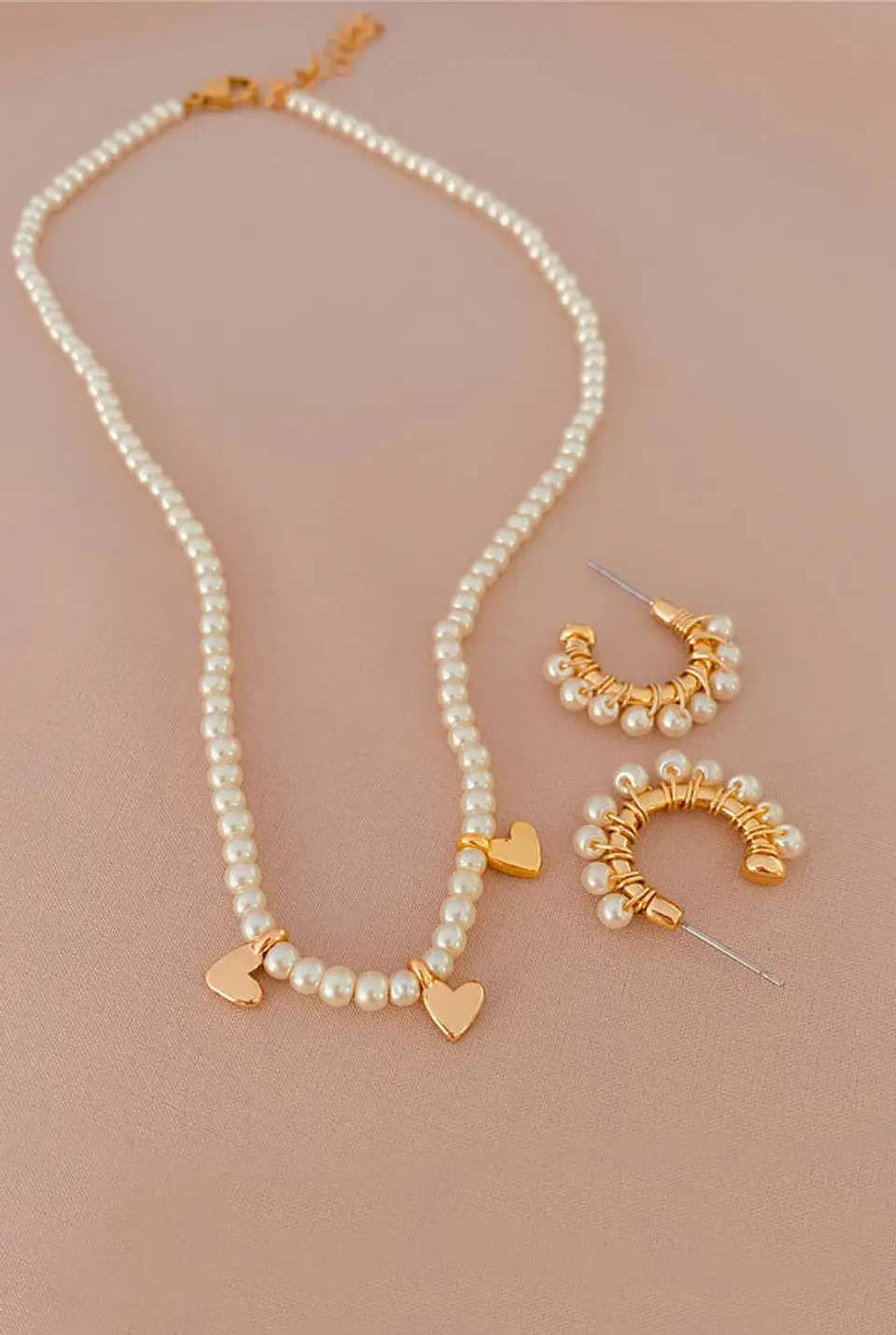 Set Choker + Aretes Perlas 1