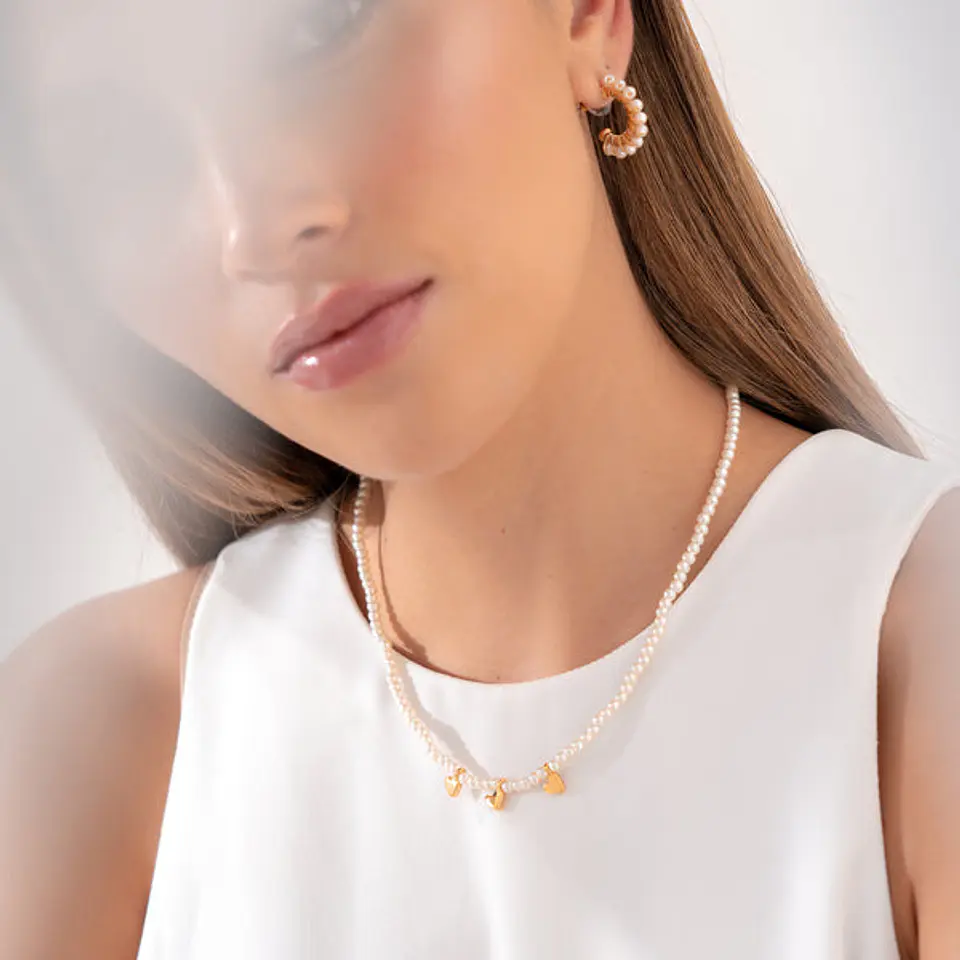 Set Choker + Aretes Perlas 2