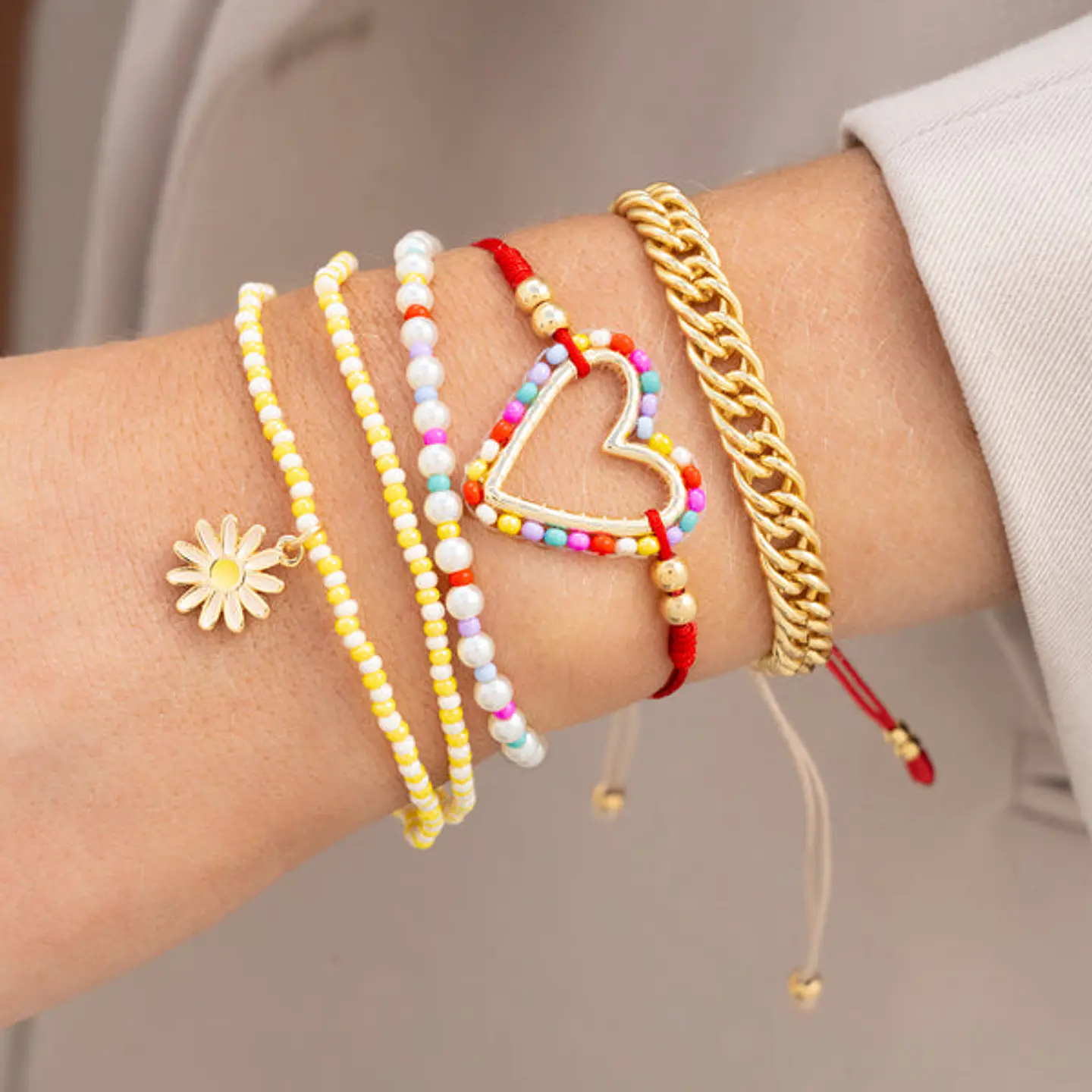 Set pulseras Tejidas Love Colors 1