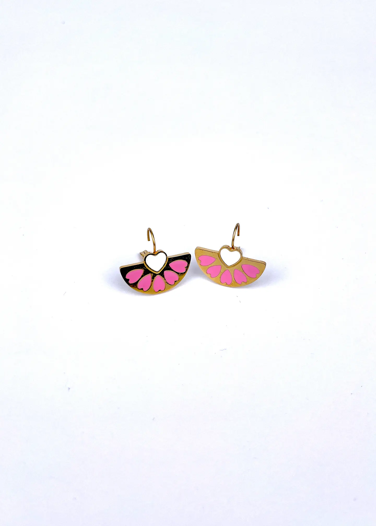 Aros Corazon Rosado 2