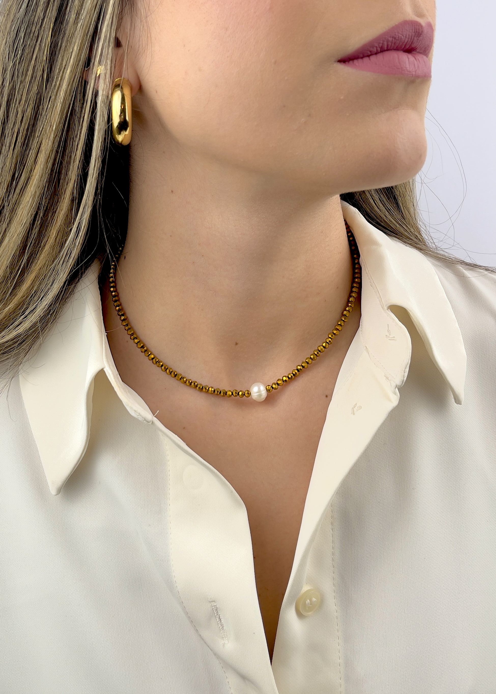 Collar Cristal Bronce