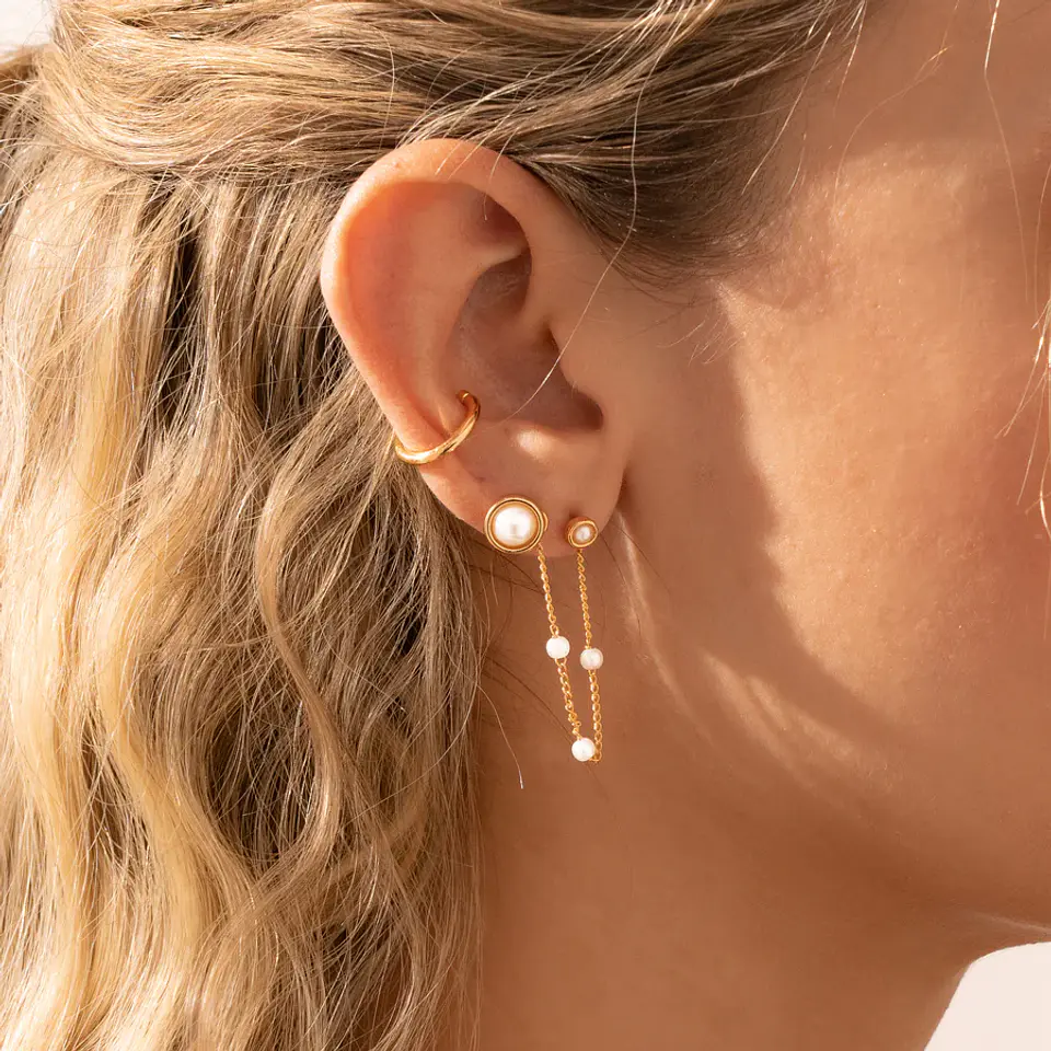 Earcuff Perla con Cadena 2