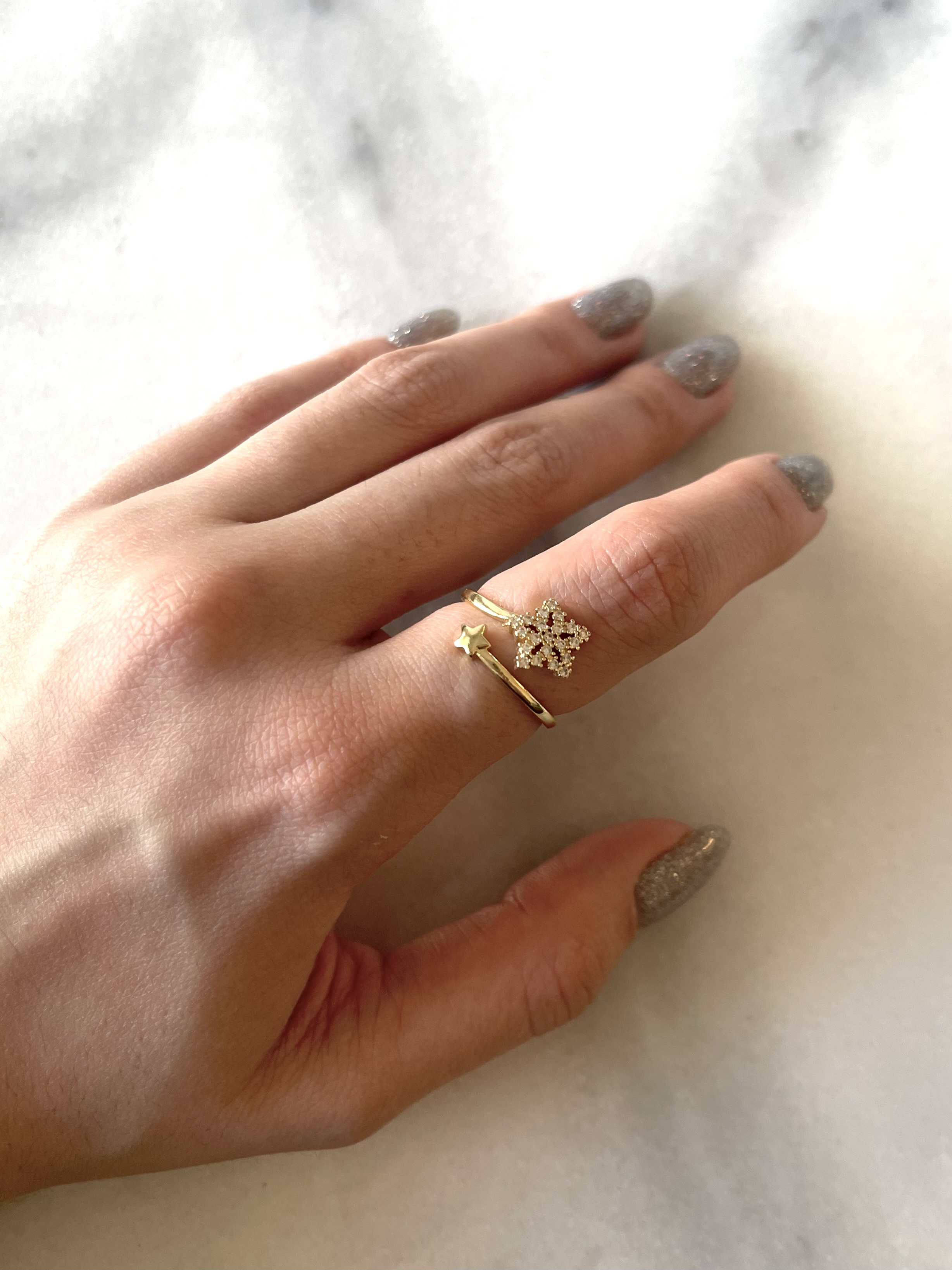 ANILLO AJUSTABLE B/O DOBLE FLOR ROSA ZIRCONES