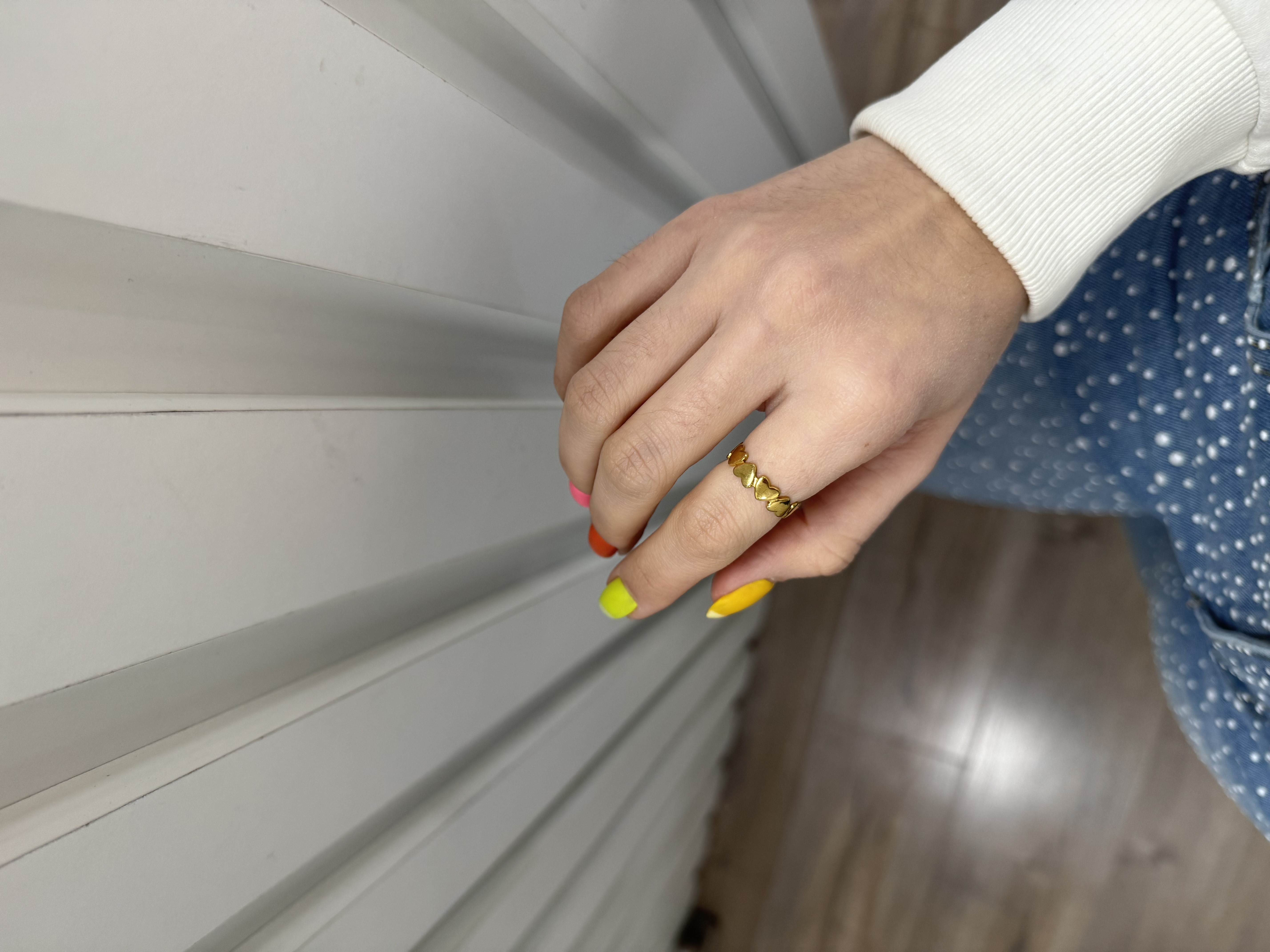 Anillo Corazones Dorado