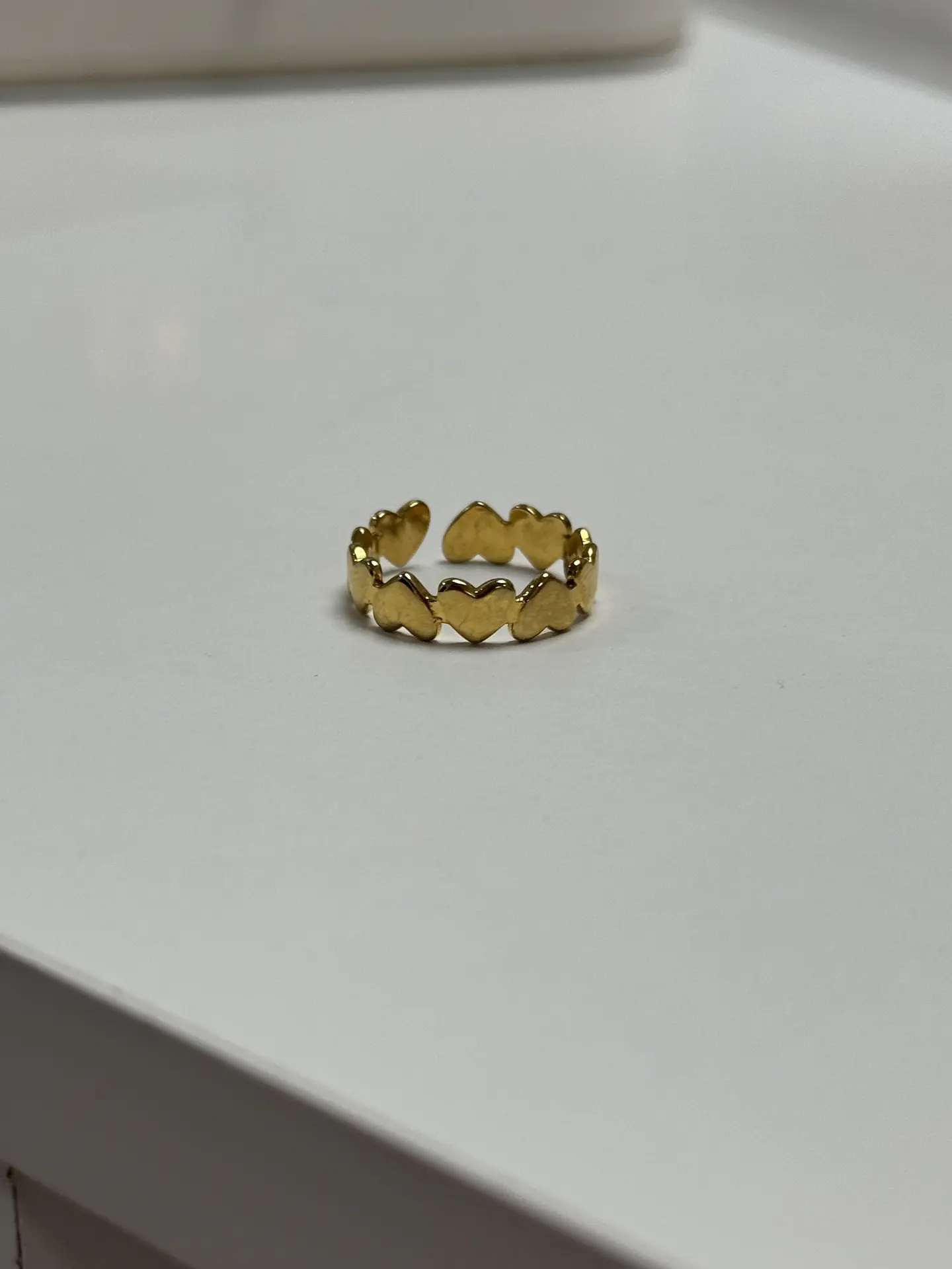 Anillo Corazones Dorado 3