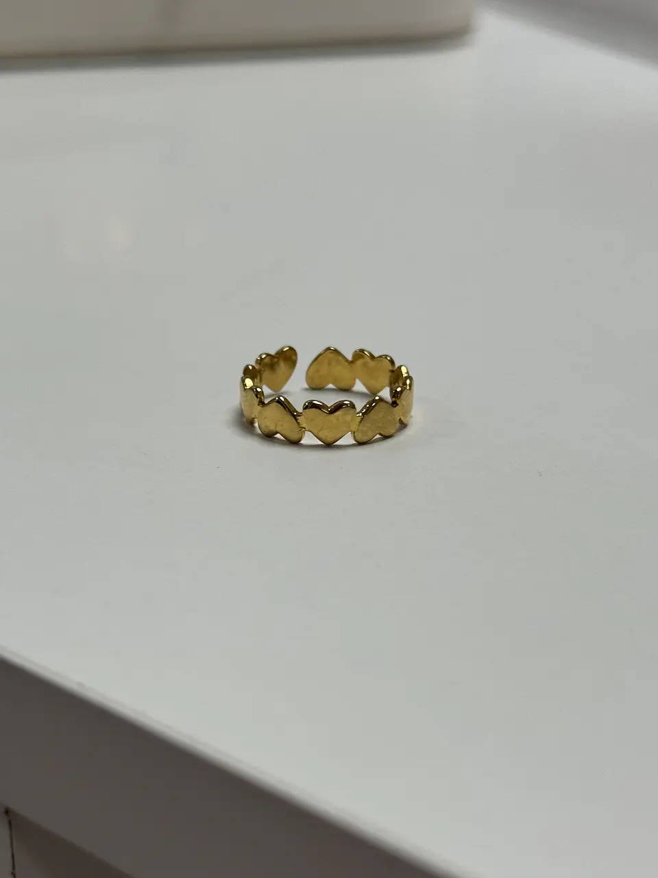 Anillo Corazones Dorado 3