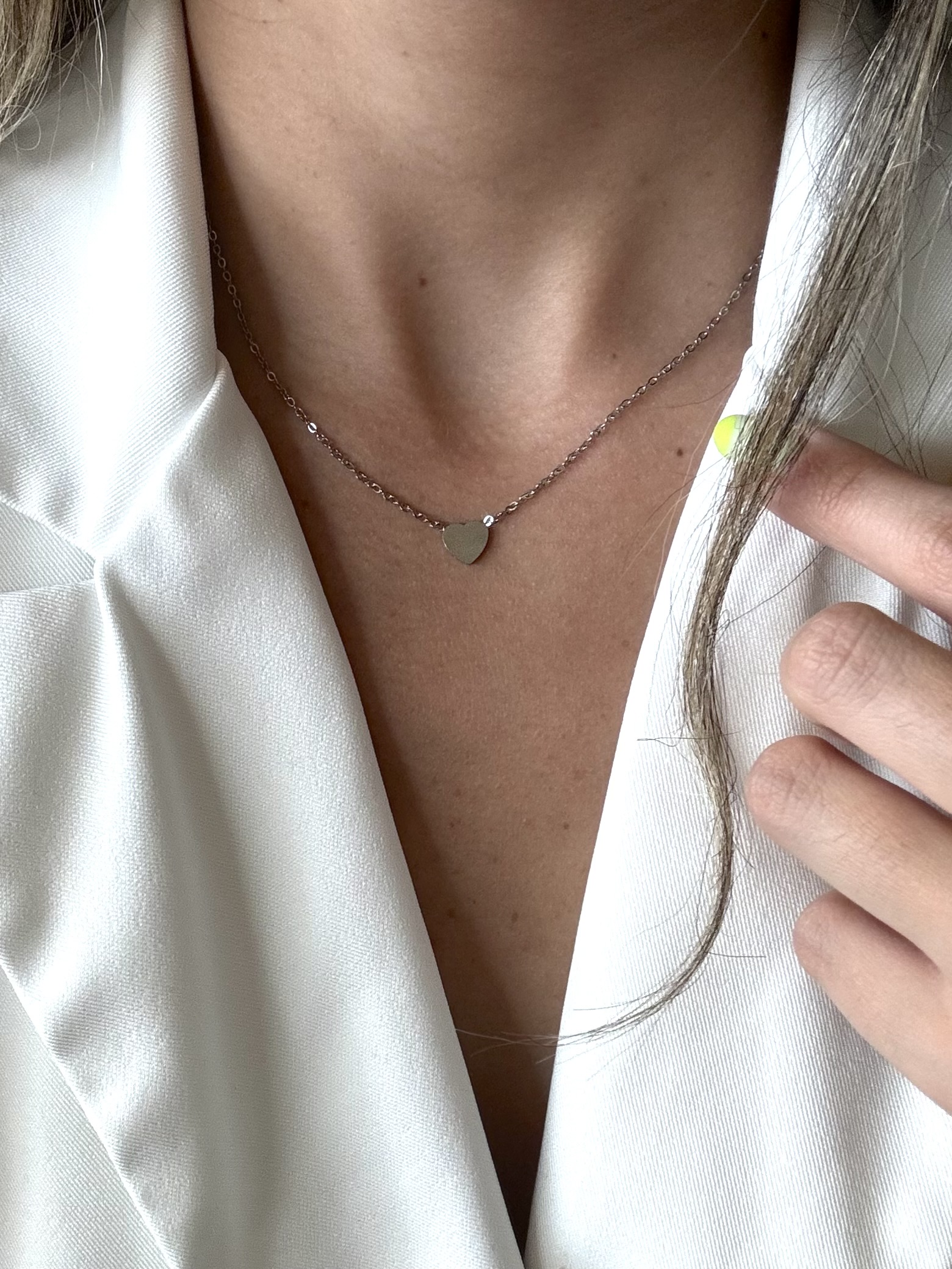 Cadena Corazon Plateado