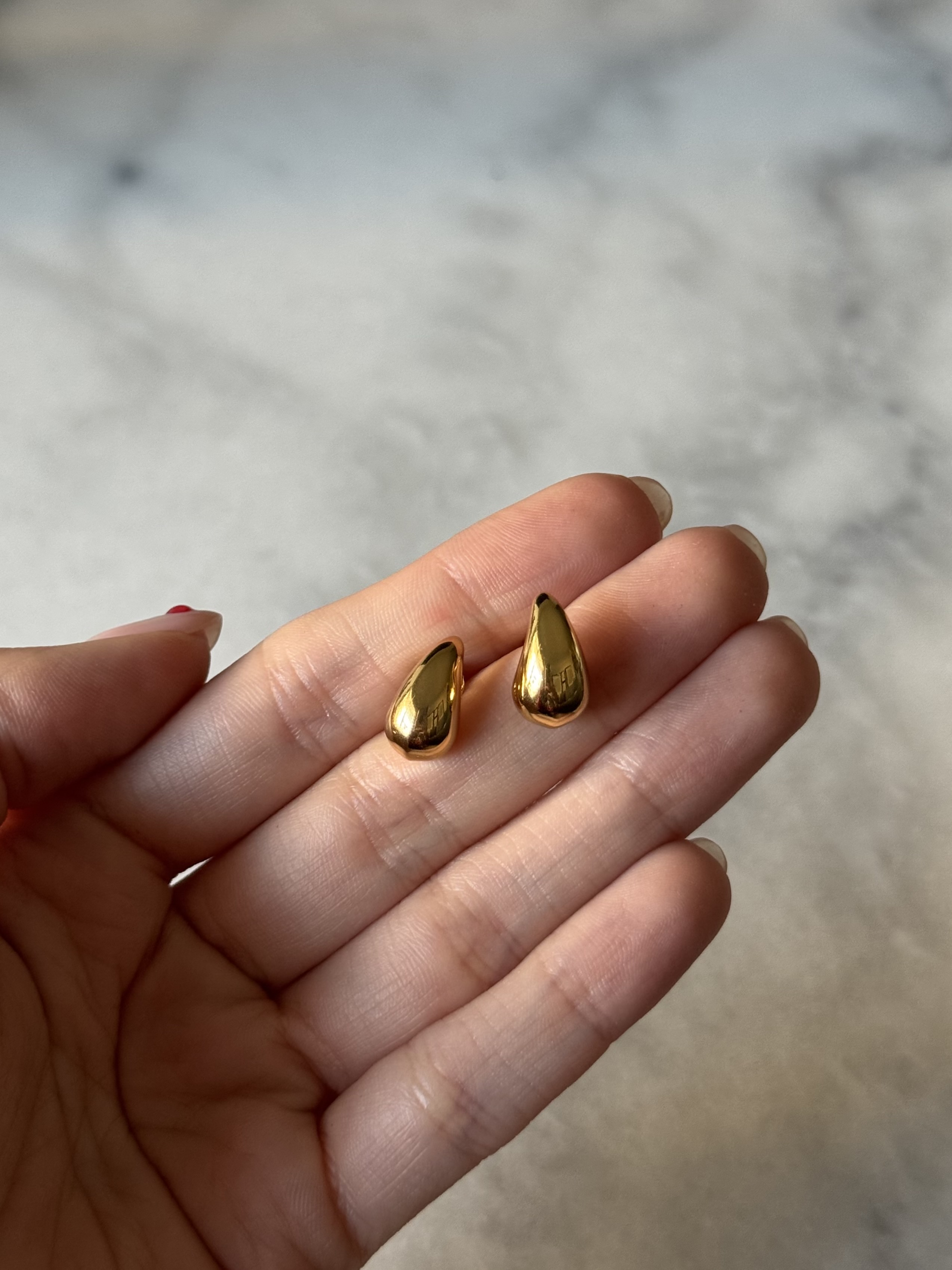 Aros Mini Gotas baño de oro