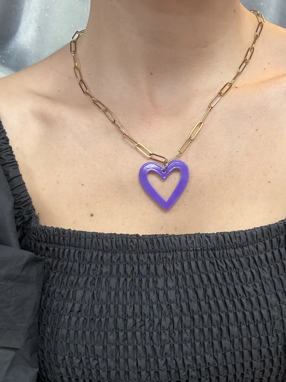 Collar Corazon Acrilico 4