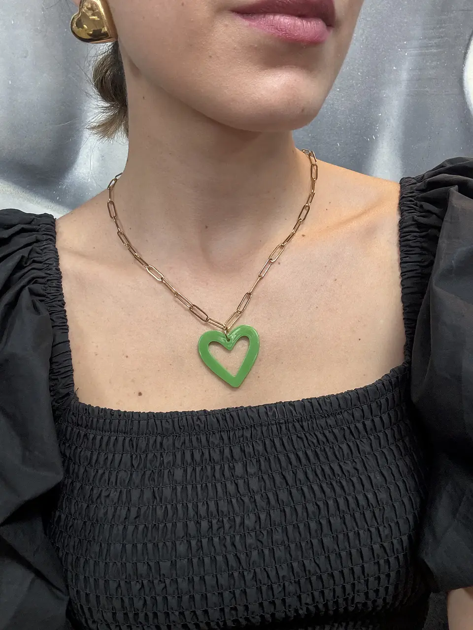Collar Corazon Acrilico 6