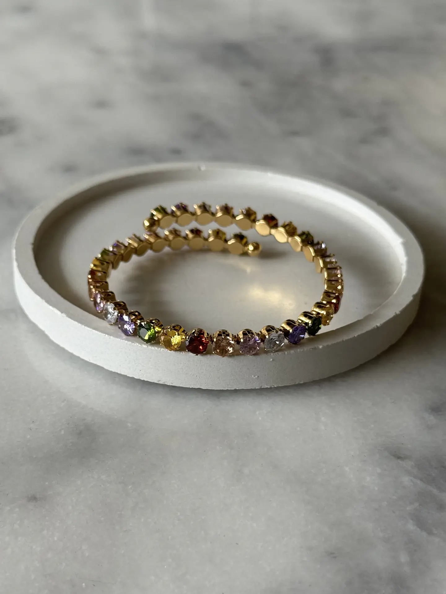 Brazalete Cristales Ajustable - Dorada  2