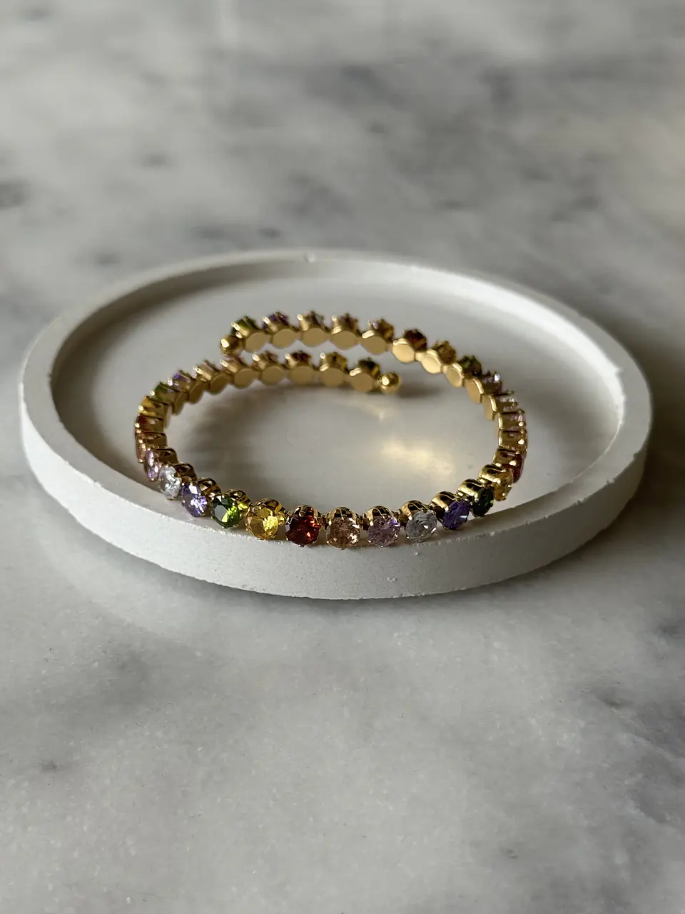 Brazalete Cristales Ajustable - Dorada  2