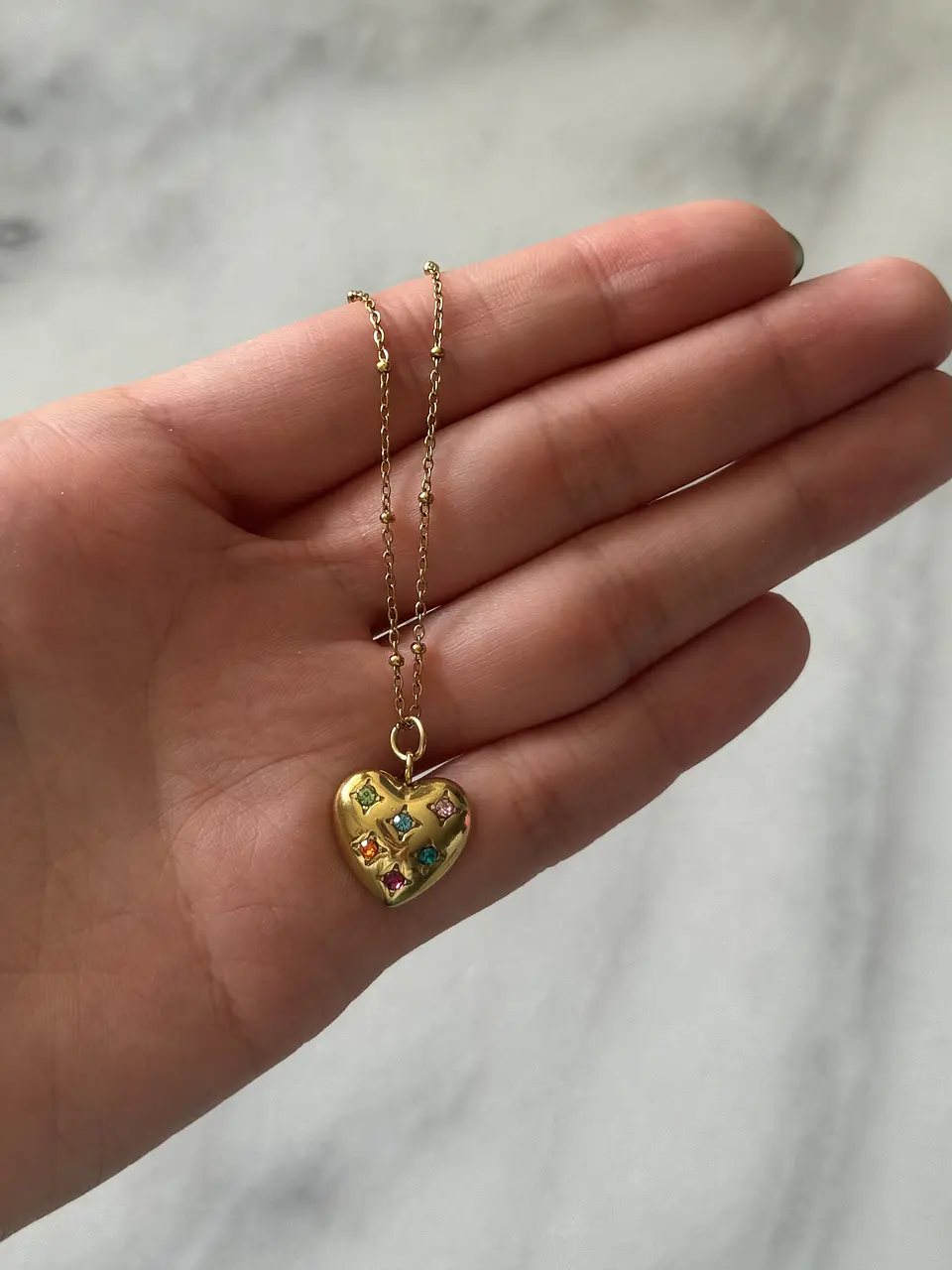 Collar corazon cristales 2