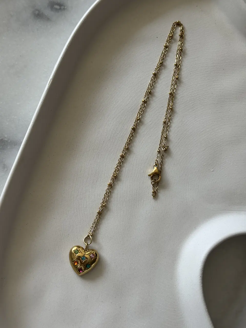 Collar corazon cristales 3