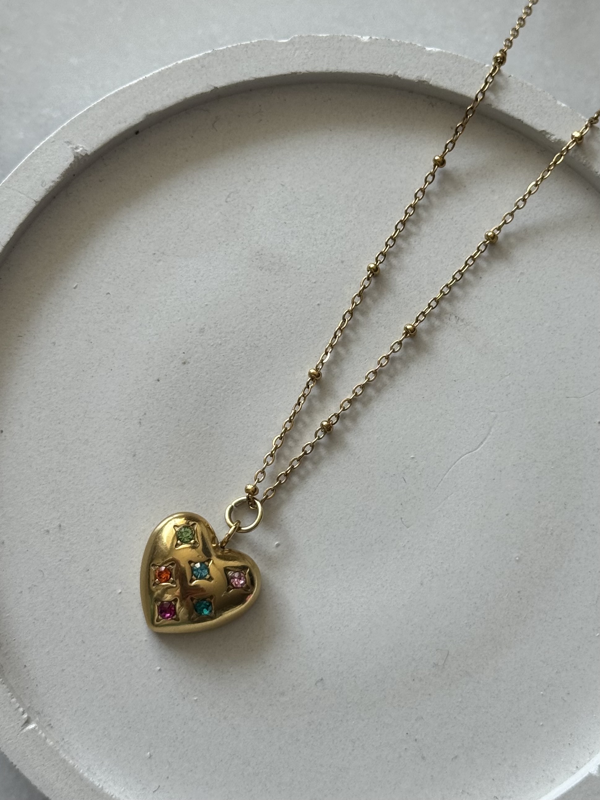 Collar corazon cristales
