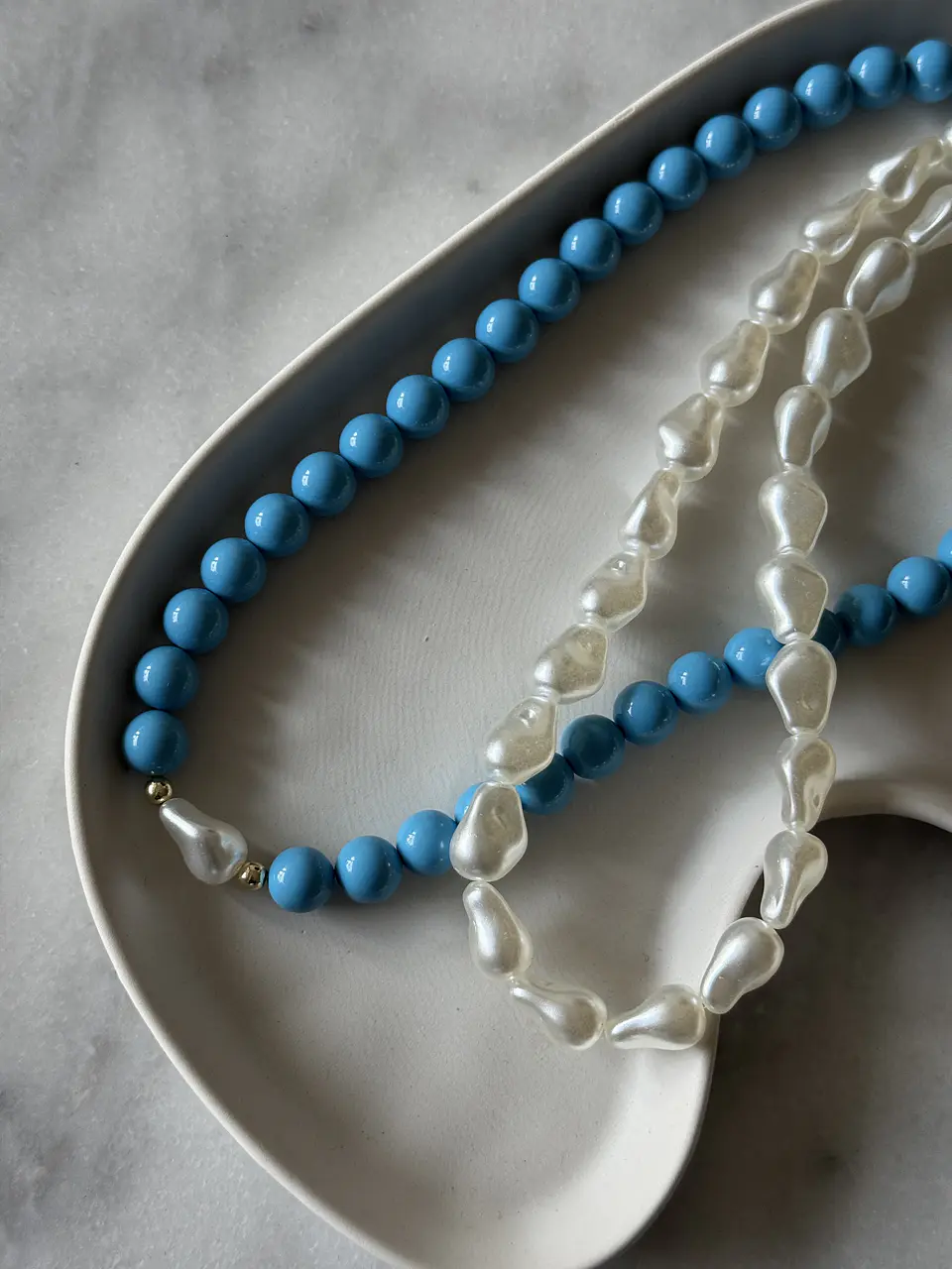 Collar Doble Celeste 3