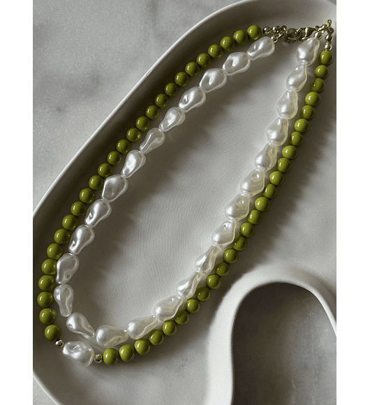 Collar Doble Pistacho
