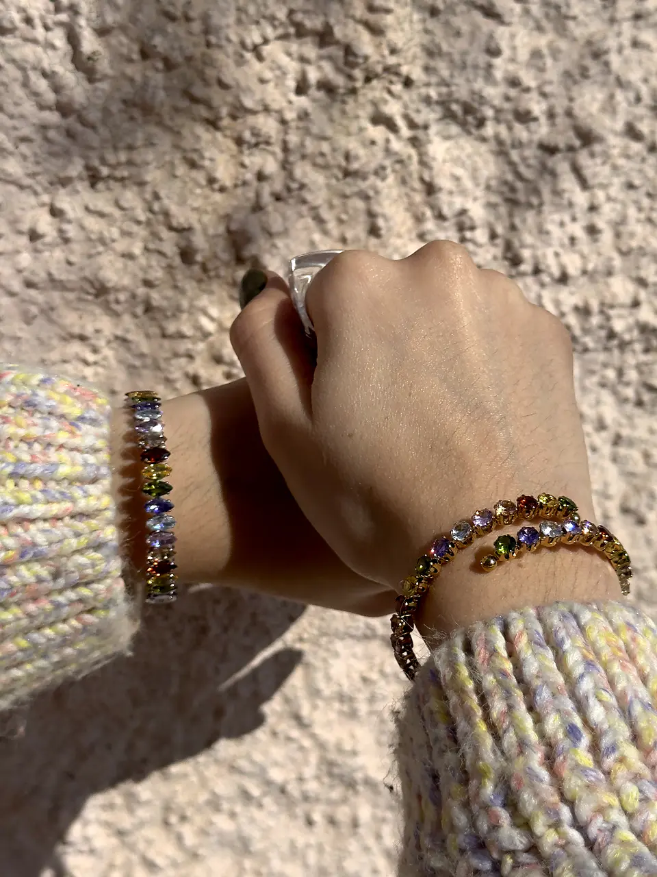 Brazalete Cristales Ajustable - Plateada 2