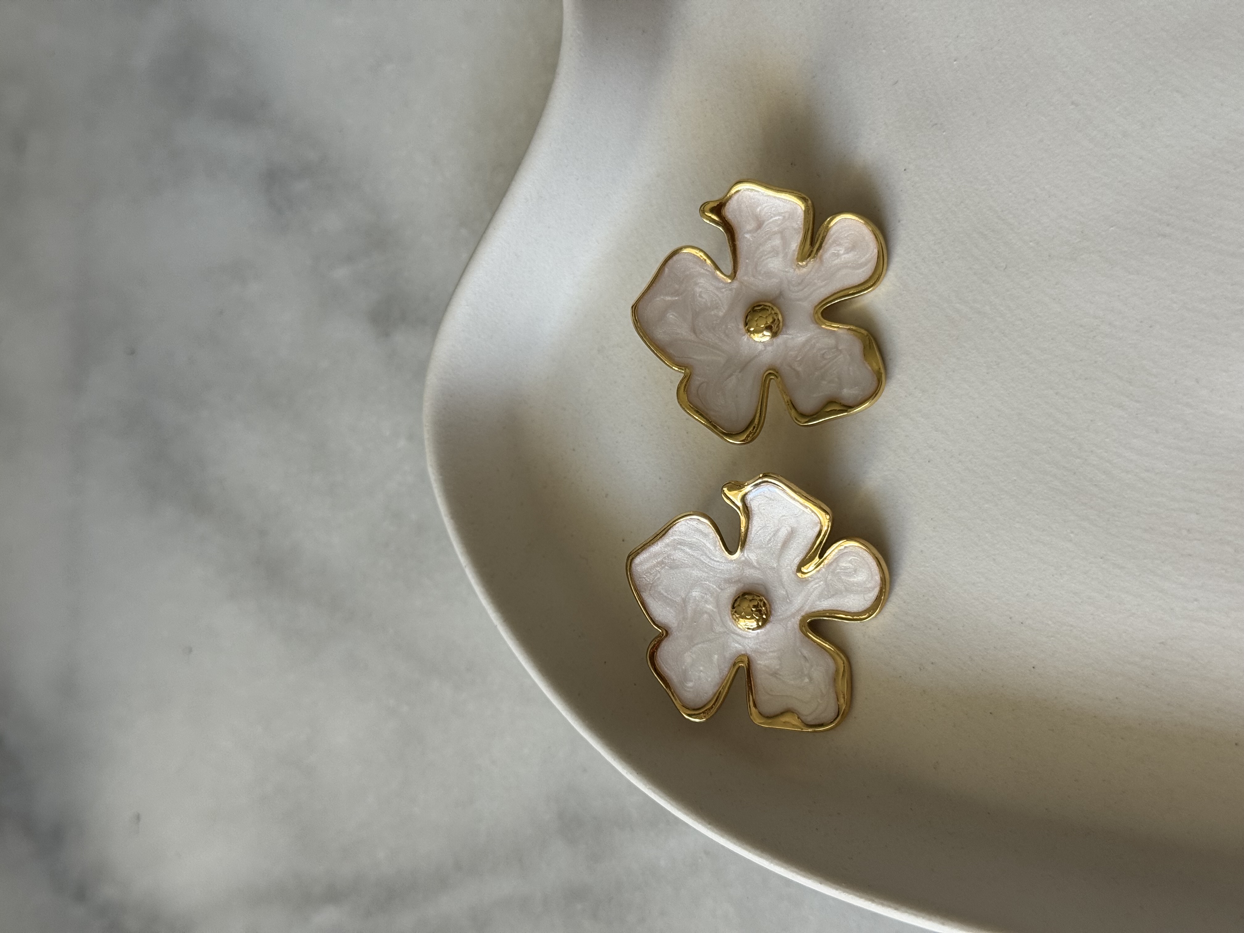 Aros Flor Perladas