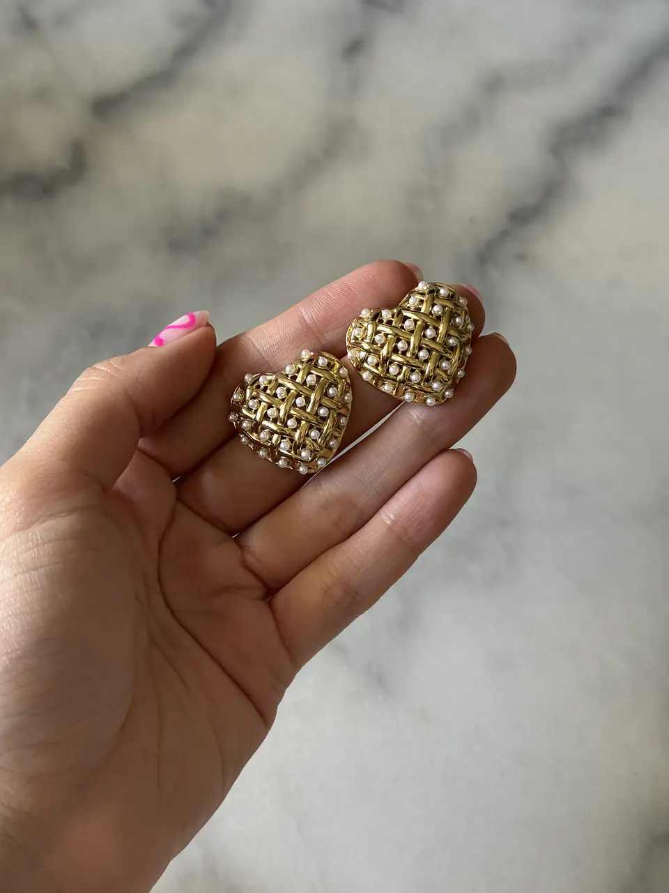 Aros Maxi Corazon Perlados 3